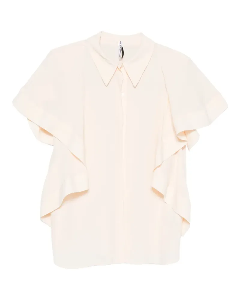 Liviana Conti ruffled short-sleeve blouse - Rosa Rosa