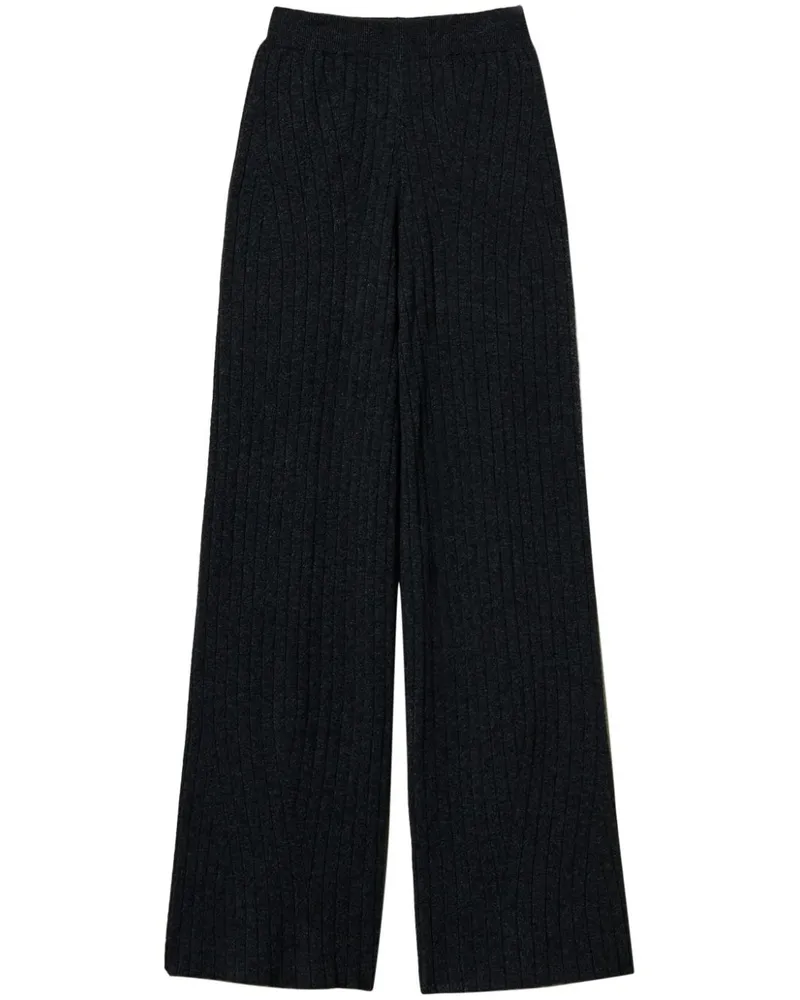 Twin-Set Gestrickte Palazzohose - Grau Grau