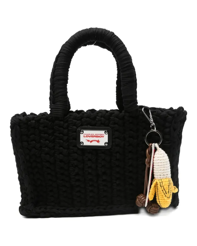 Charles Jeffrey Loverboy Tote Bag mit Bananenanhänger - Schwarz Schwarz