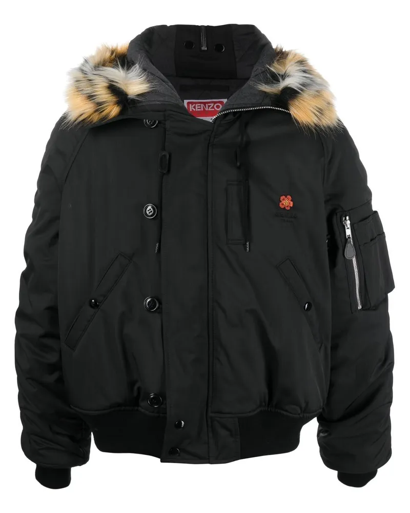 Kenzo Bomberjacke mit Tigerkragen Schwarz