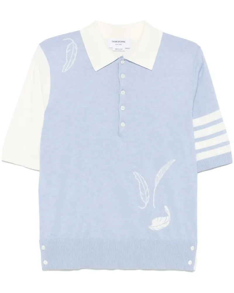 Thom Browne Poloshirt mit Logo-Streifen - Blau Blau