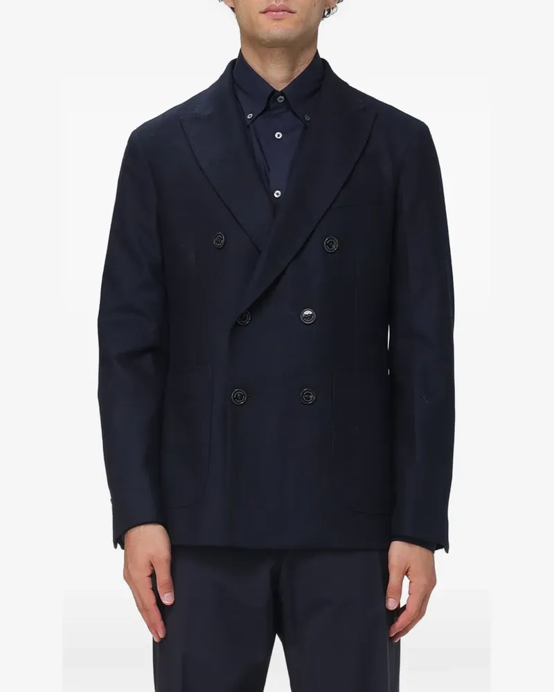 Brooksfield double-breasted wool coat - Blau Blau