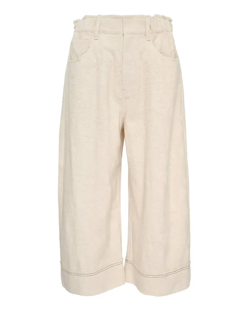 Renli Su jacquard wide-leg trousers - Nude Nude