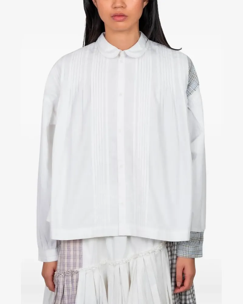 STORY mfg. Hemd mit Patchwork-Detail - Weiß Weiß