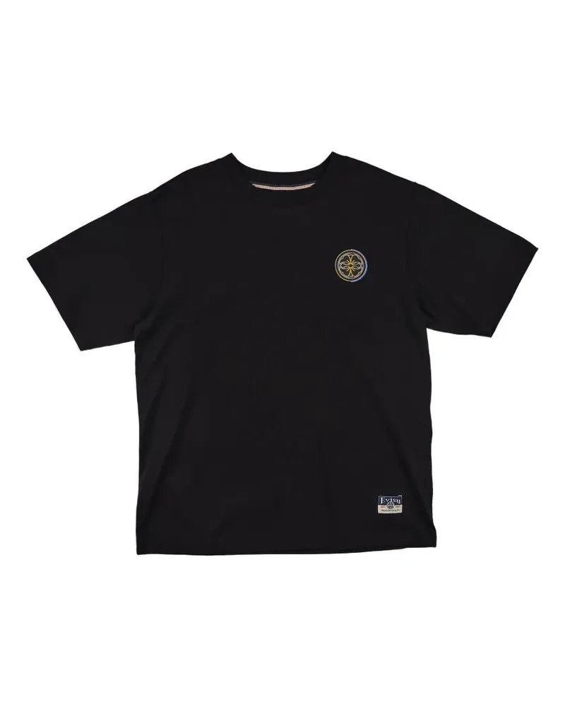 Evisu T-Shirt mit Möwen-Print - Schwarz Schwarz