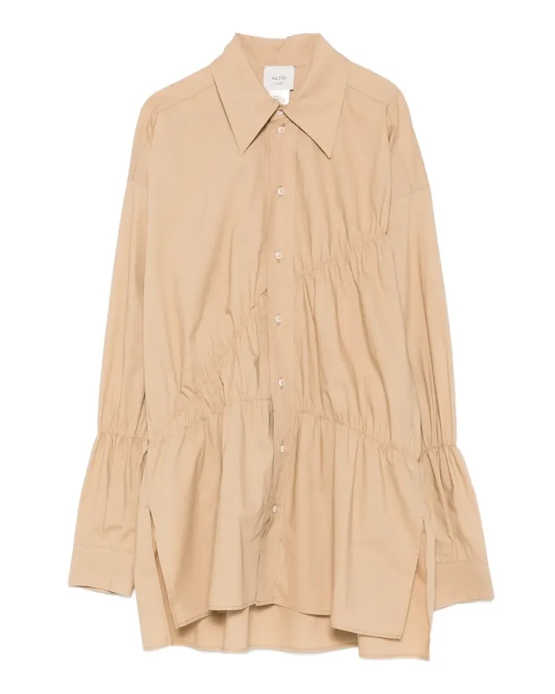 ALYSI ruched poplin shirt - Nude Nude