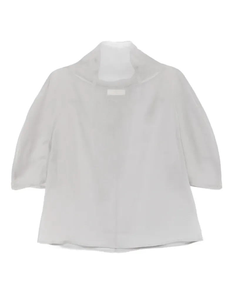 AMOMENTO Bluse mit Schleifenkragen - Grau Grau