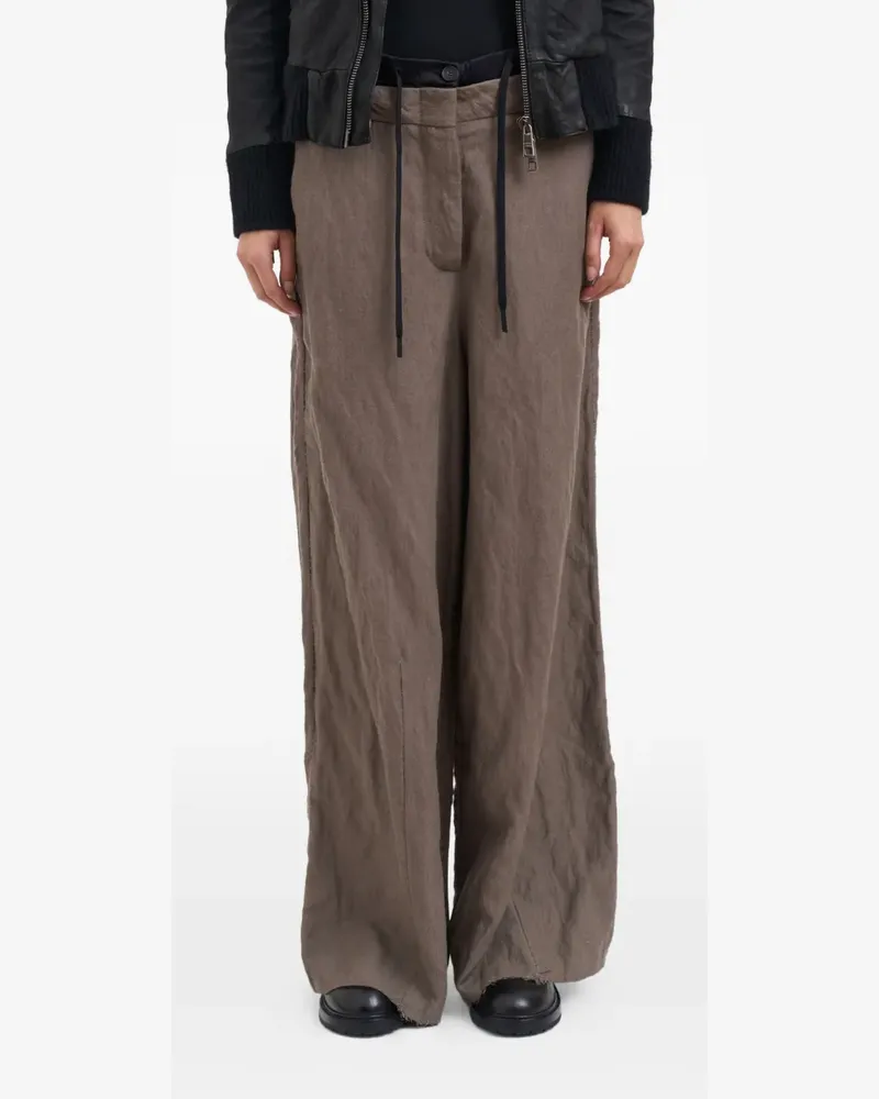 Masnada wide-leg wool trousers - Grau Grau