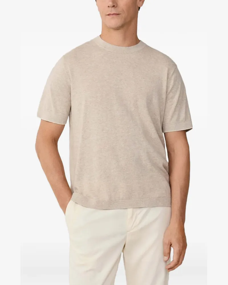 Hackett Gestricktes T-Shirt - Nude Nude