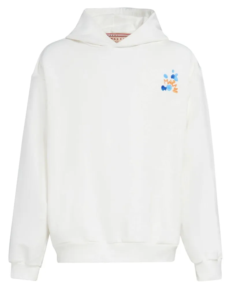 Marni Hoodie mit Logo-Print Weiß