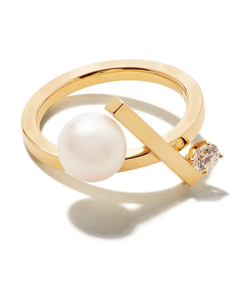 TASAKI 18kt Gelbgoldring mit Diamanten Gold