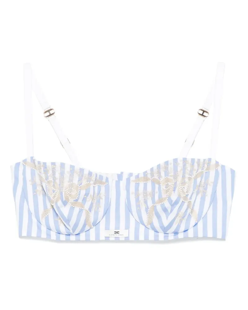 Elisabetta Franchi Gestreiftes Cropped-Top - Weiß Weiß