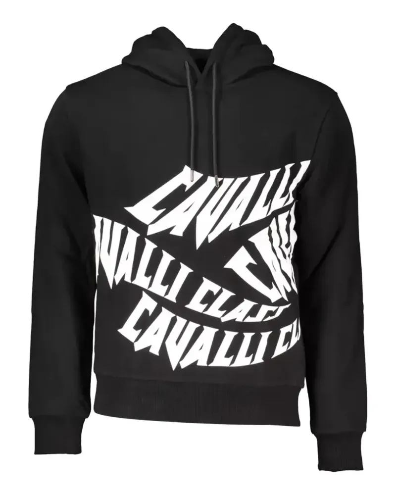 Roberto Cavalli logo-print cotton hoodie - Schwarz Schwarz