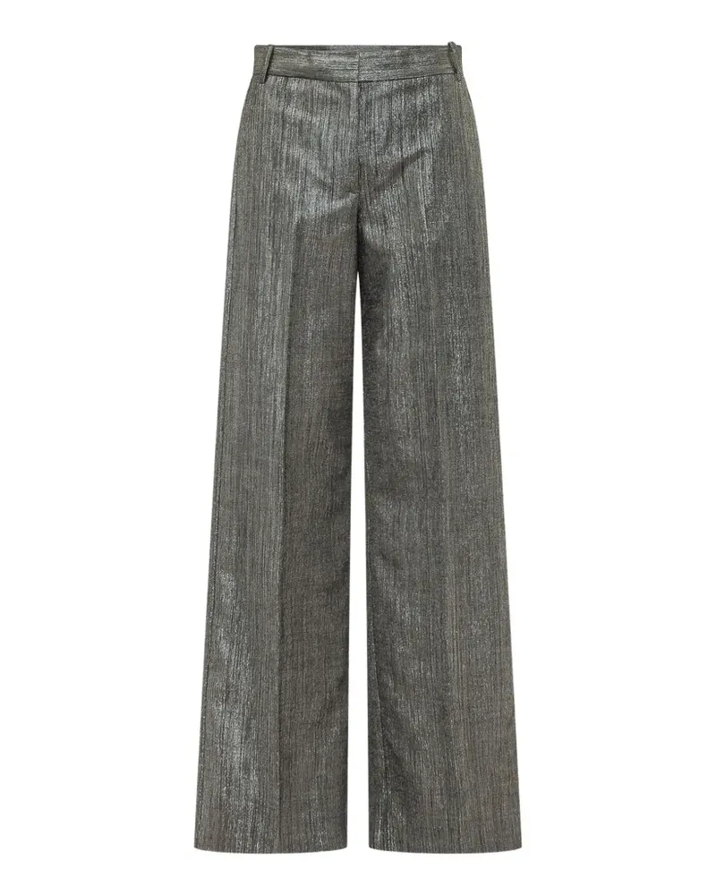 Pinko metal wool-blend palazzo trousers - Grau Grau