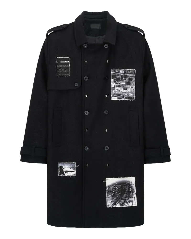 RTA Julian Trenchcoat mit Patches - Schwarz Schwarz