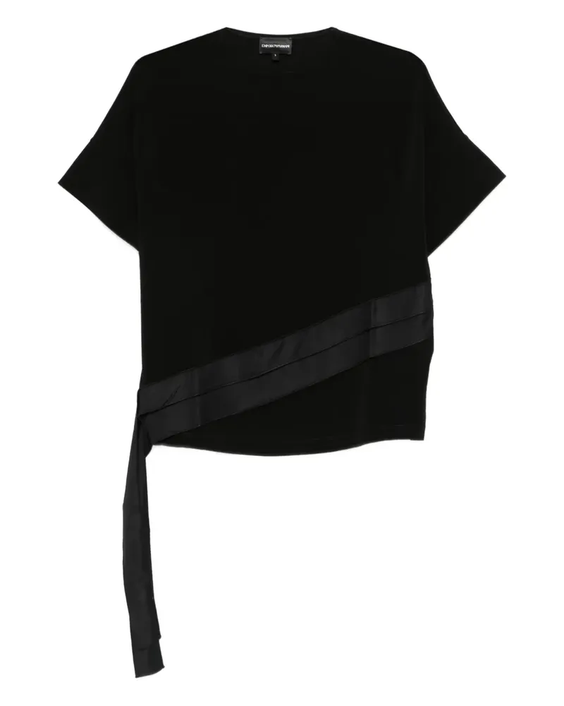 Emporio Armani T-Shirt mit Zierband - Schwarz Schwarz