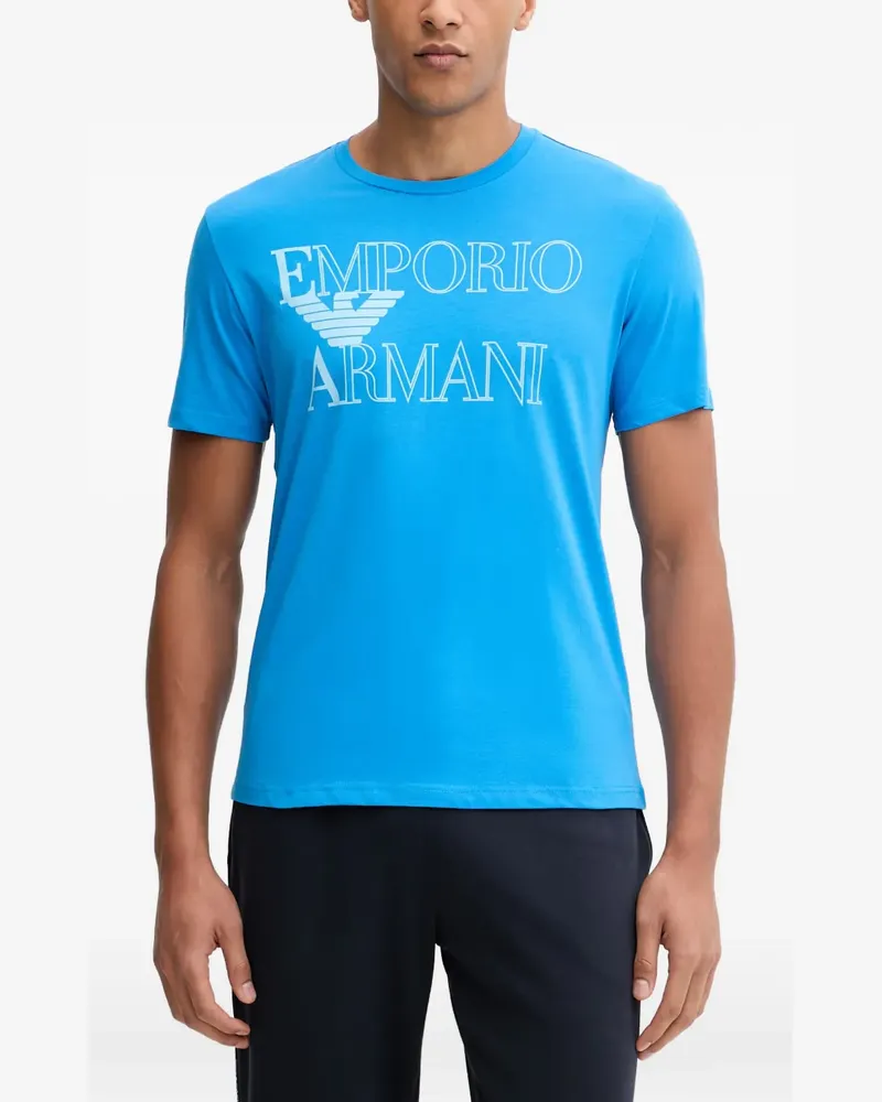Emporio Armani T-Shirt mit Logo-Print - Blau Blau