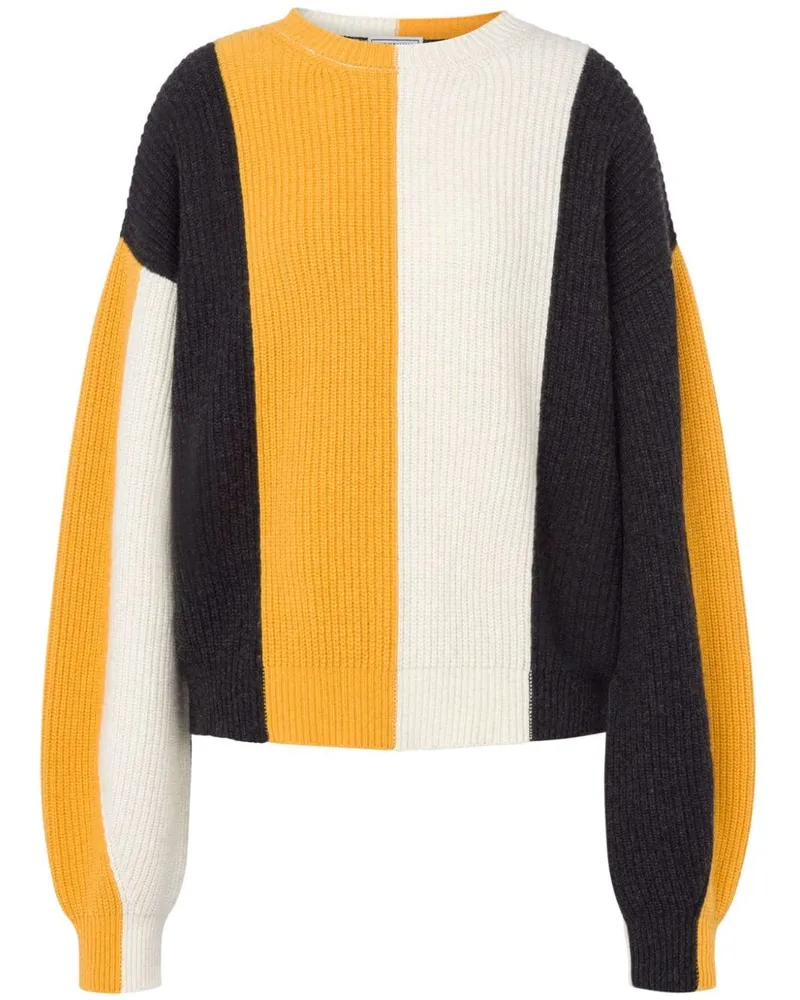 Moschino Gerippter Pullover mit Streifen - Gelb Gelb