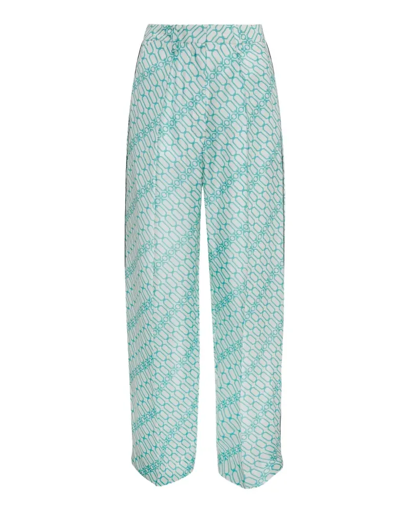 Victoria Beckham Cecilia Hose mit Portofino-Print - Weiß Weiß