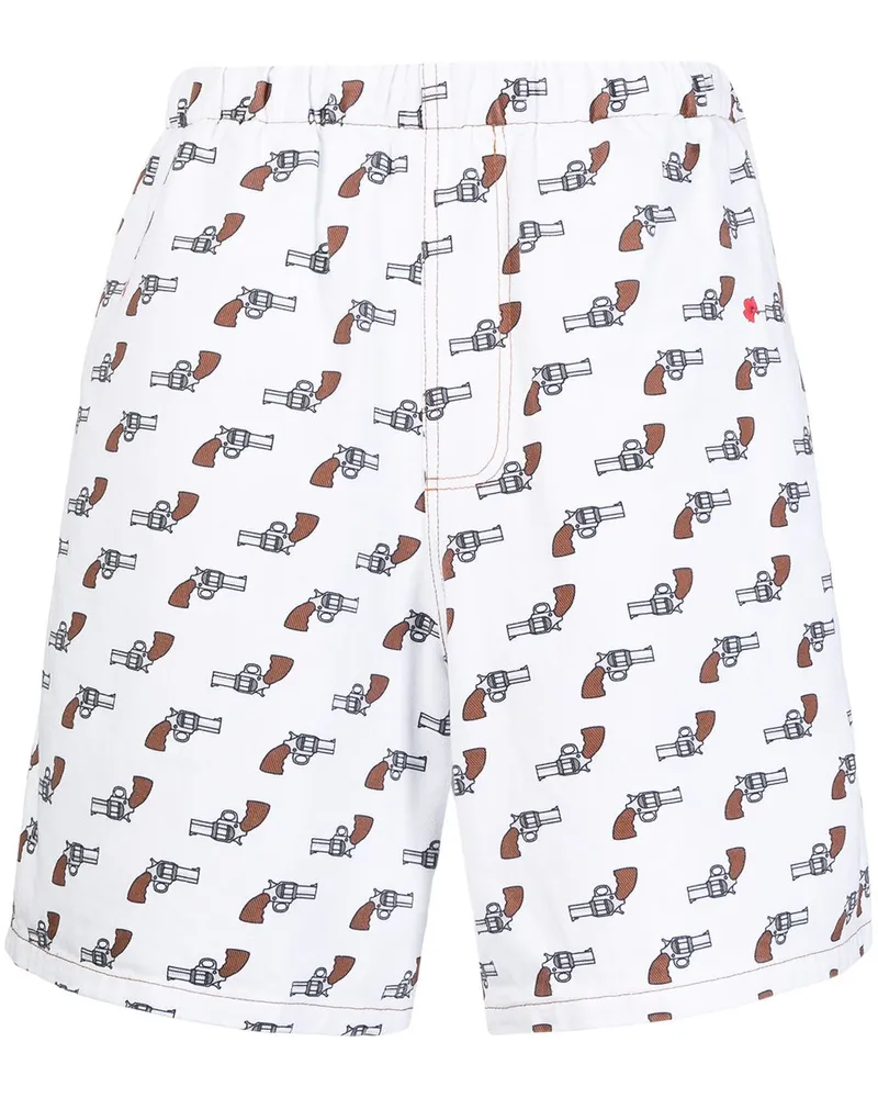 DUO Ltd Jeans-Shorts mit grafischem Print - Weiß Weiß