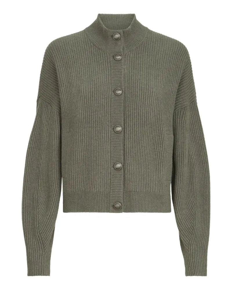 Brunello Cucinelli Strickjacke aus Kaschmir in Patentmuster-Optik mit Monili-Verzierung - Grün Grün