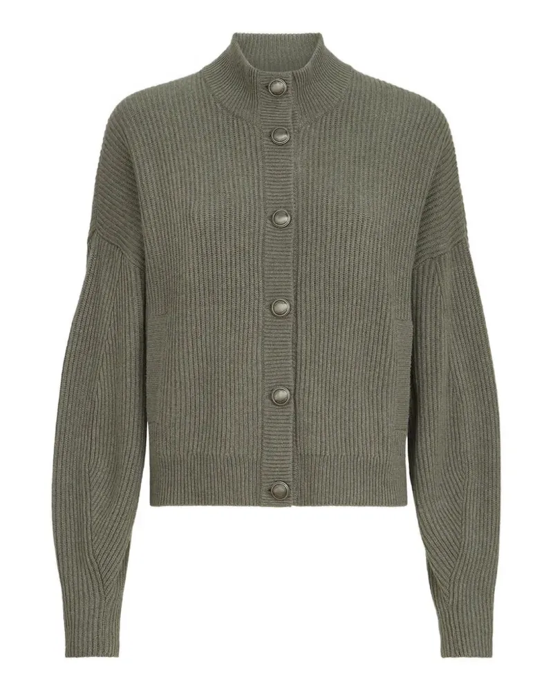 Brunello Cucinelli Strickjacke aus Kaschmir in Patentmuster-Optik mit Monili-Verzierung - Grün Grün