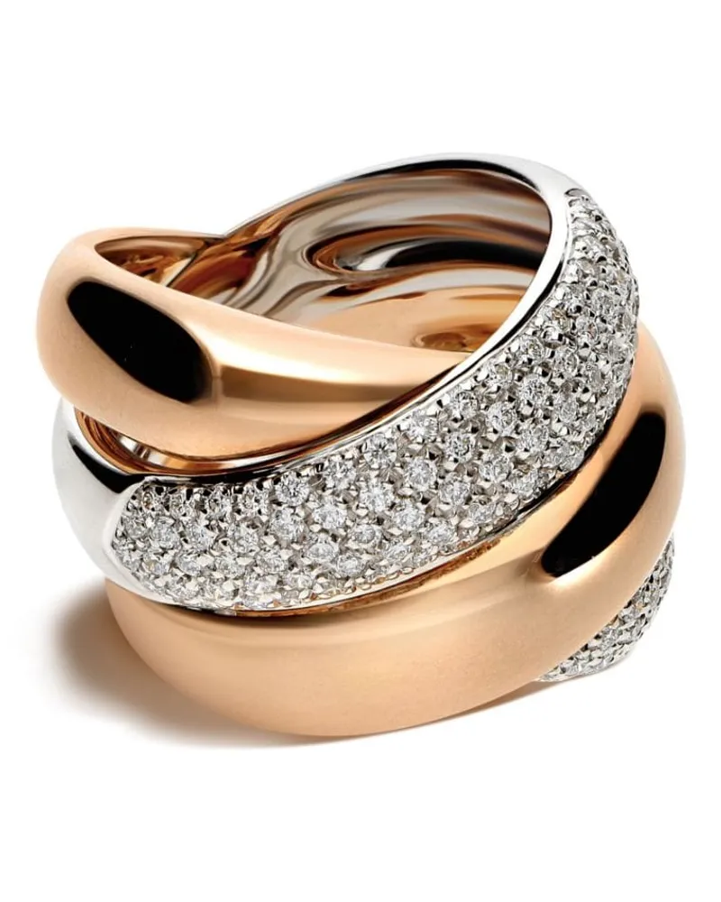 LEO PIZZO 18kt Waves Rot- und Weißgoldring mit Diamanten Rot