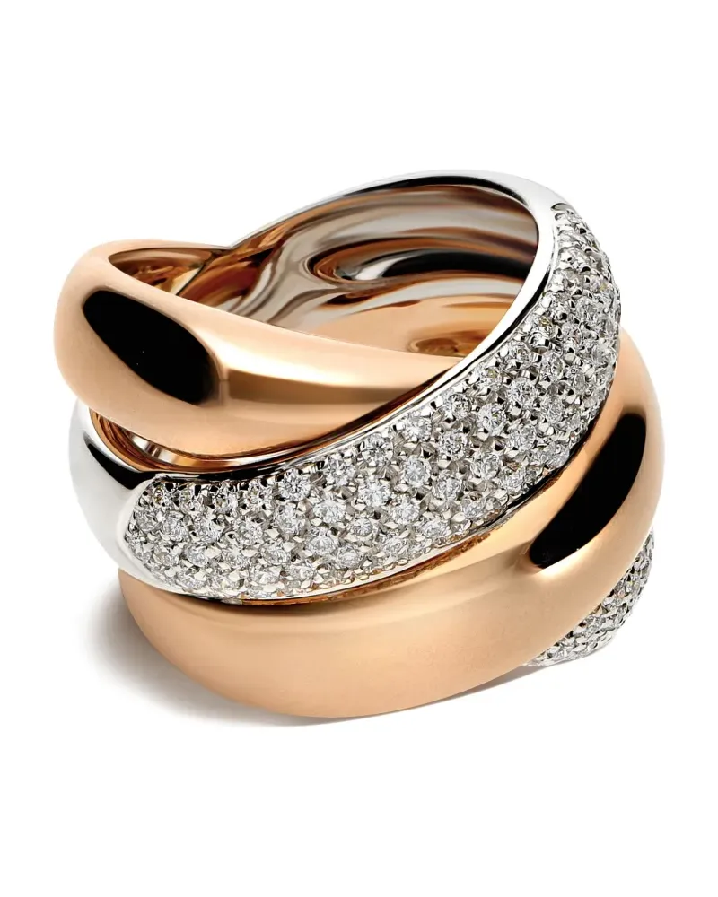 LEO PIZZO 18kt Waves Rot- und Weißgoldring mit Diamanten Gold