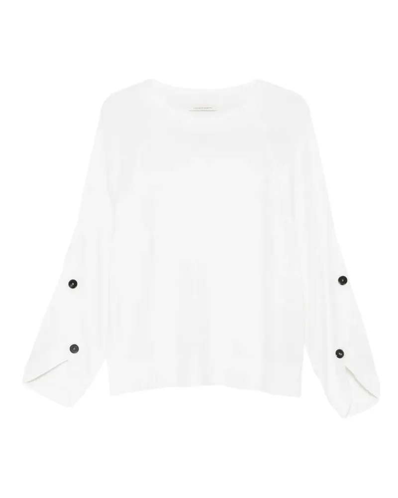 Liviana Conti Pullover mit Raglanärmeln und Knopfdetail - Weiß Weiß