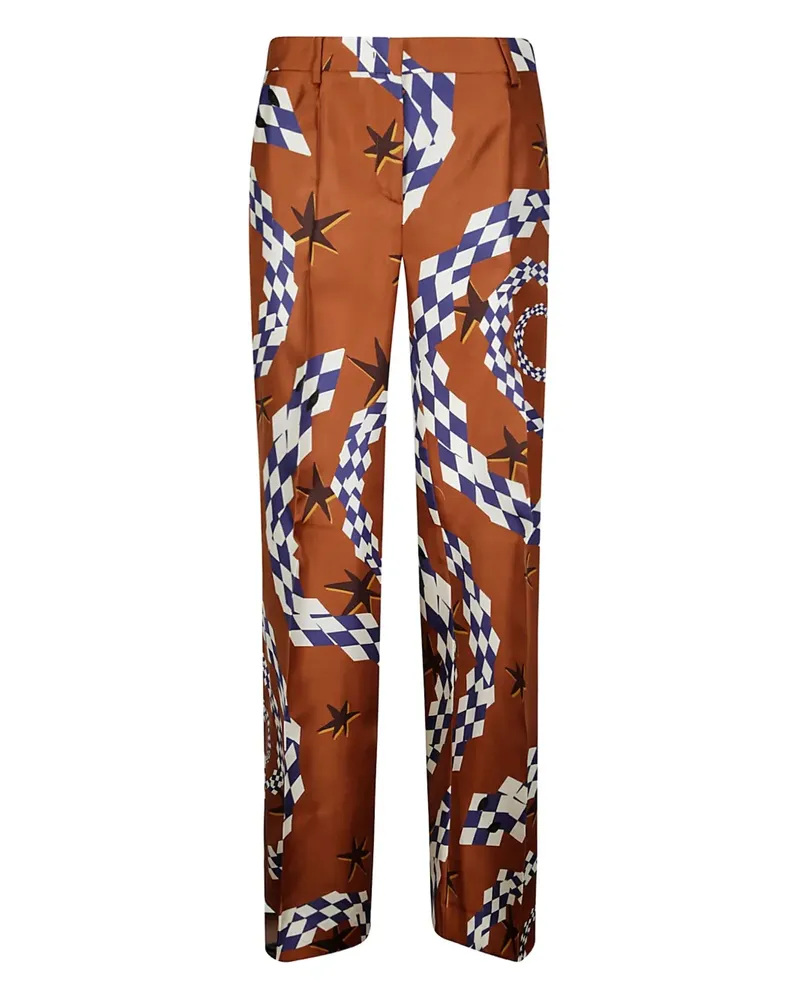 Alberto Biani Hose mit durchgehendem Print - Braun Braun