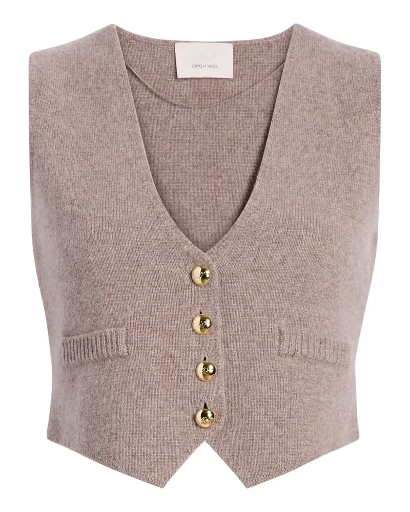 Cinq à Sept Mykah cashmere buttoned gilet - Braun Braun