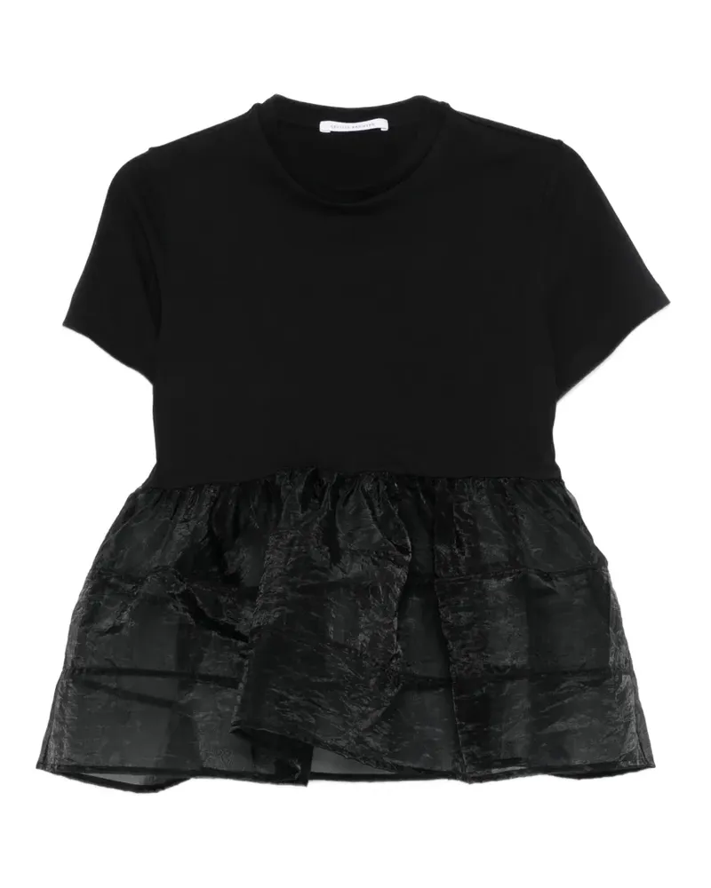Cecilie Bahnsen David ruffled peplum T-shirt - Schwarz Schwarz