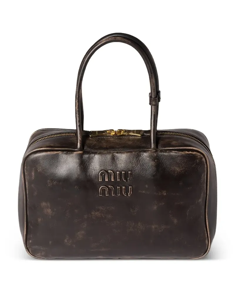 Miu Miu Beau Tote Bag mit Logo-Prägung - Braun Braun