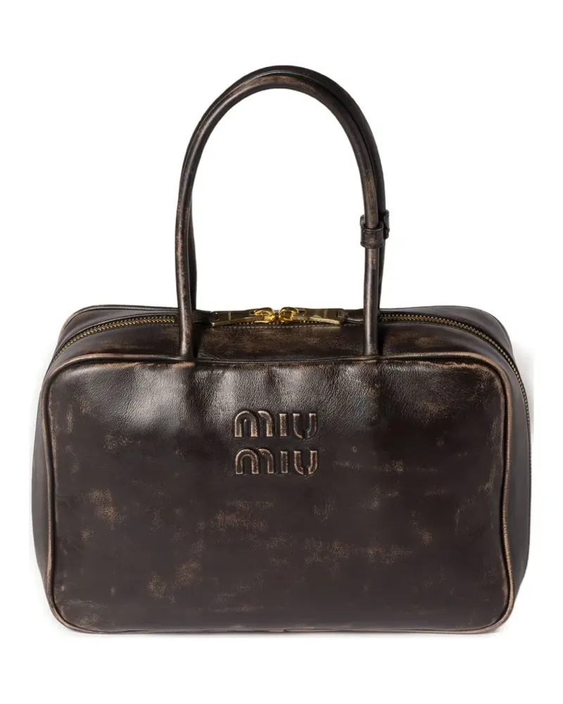 Miu Miu Beau Tote Bag mit Logo-Prägung - Braun Braun