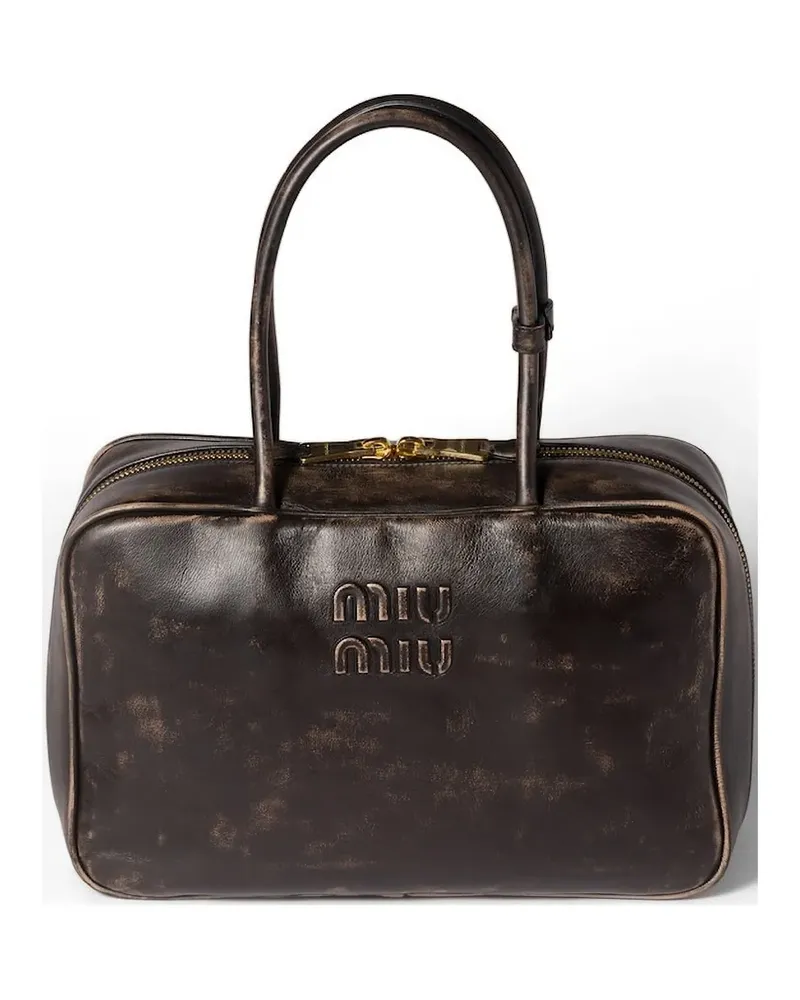 Miu Miu Beau Tote Bag mit Logo-Prägung - Braun Braun