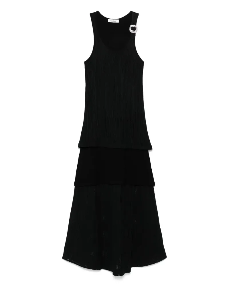 Wales Bonner Serenity Midikleid - Schwarz Schwarz