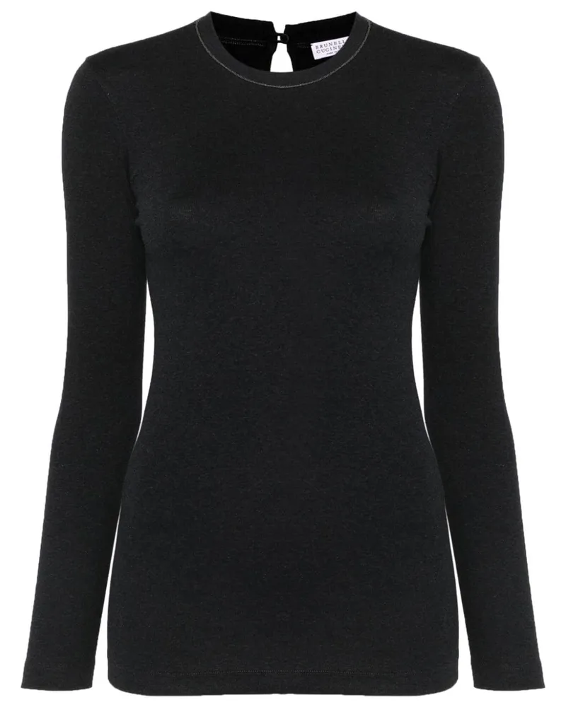 Brunello Cucinelli Pullover mit Monili-Kette - Grau Grau