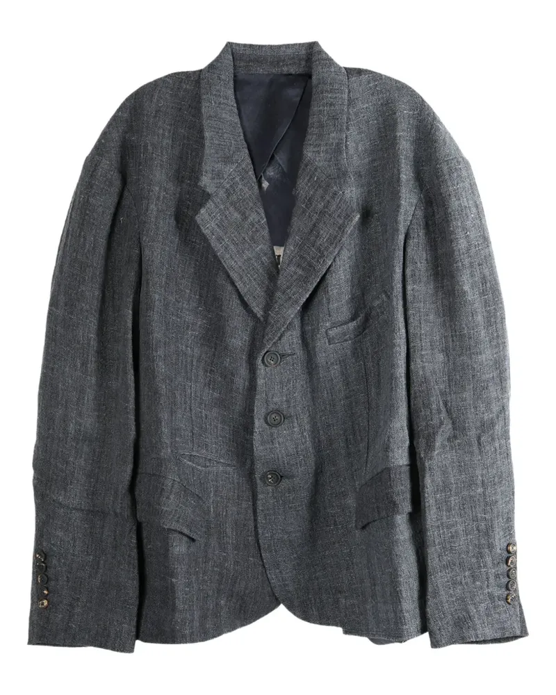 Ziggy Chen three-button patch-pocket coat - Blau Blau
