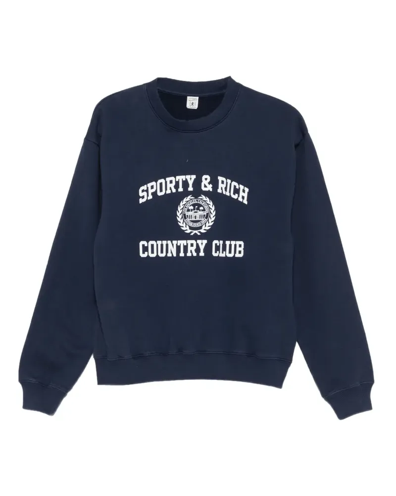 SPORTY & RICH Country Club logo-print sweater - Blau Blau
