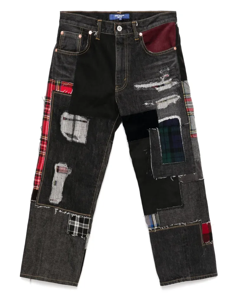 Junya Watanabe Cropped-Jeans im Patchwork-Look - Schwarz Schwarz