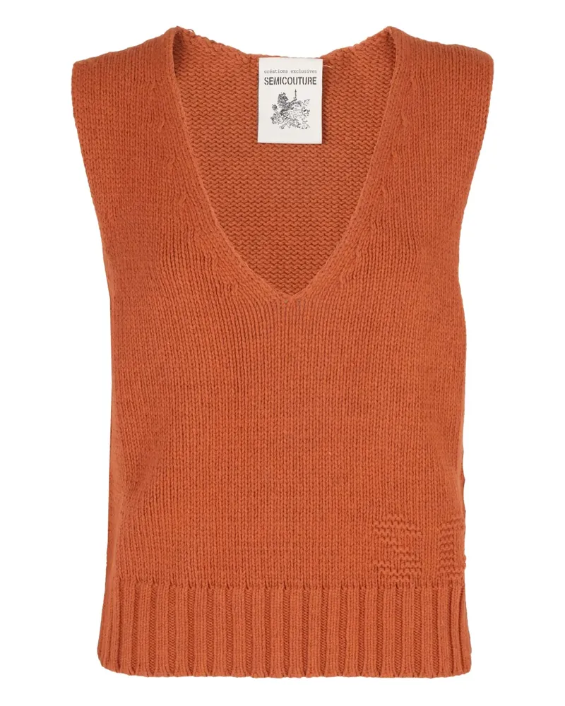 Semicouture Gestrickter Pullunder - Orange Orange