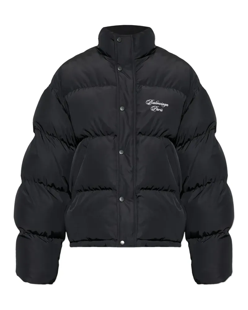 Balenciaga Steppjacke mit Logo - Schwarz Schwarz
