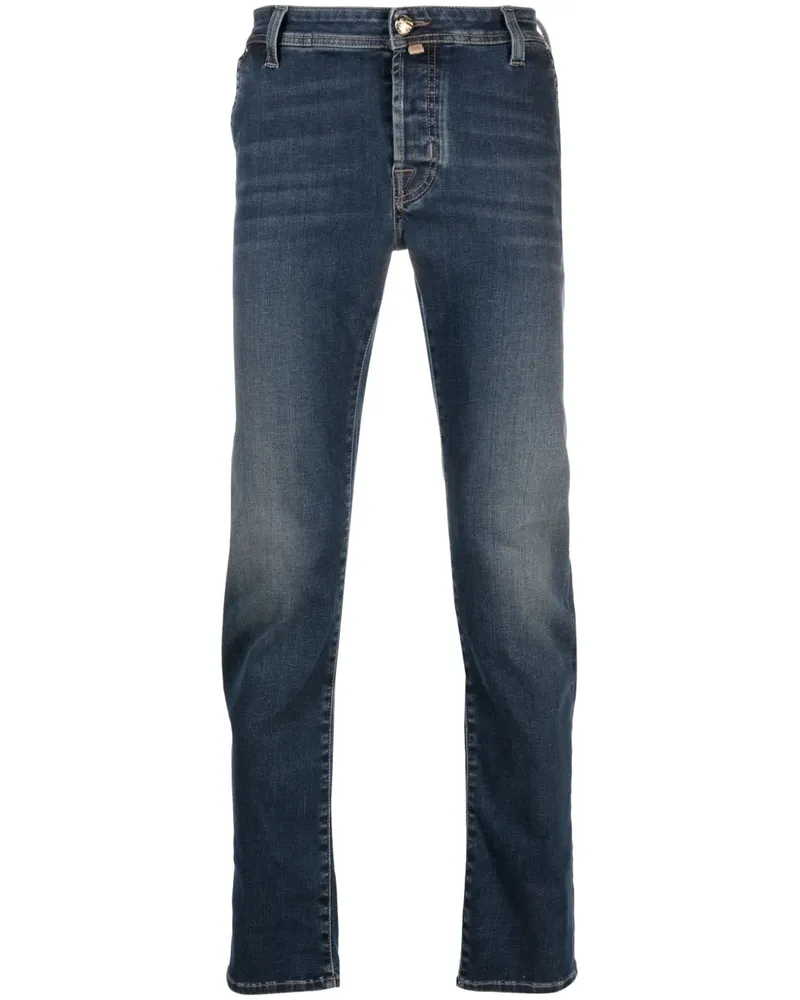 Jacob Cohën Halbhohe Lenny Slim-Fit-Jeans - Blau Blau
