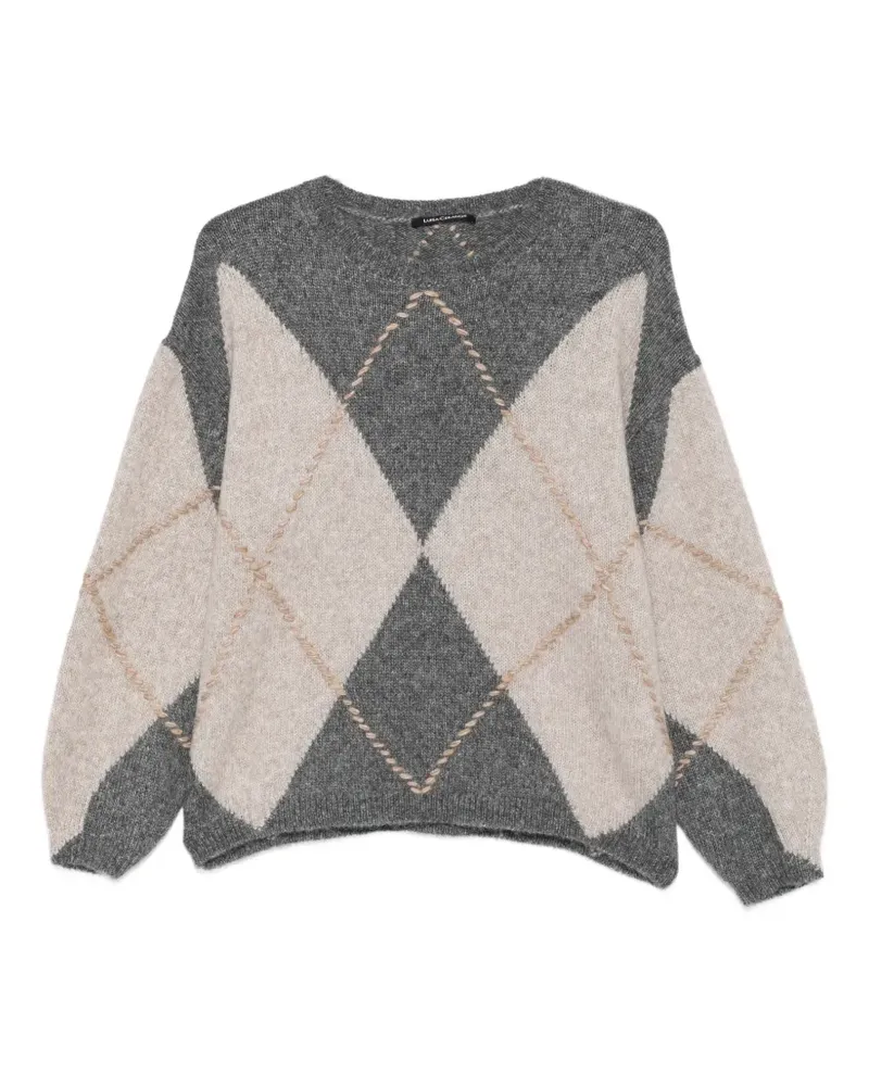 Luisa Cerano Pullover mit Argyle-Muster - Grau Grau