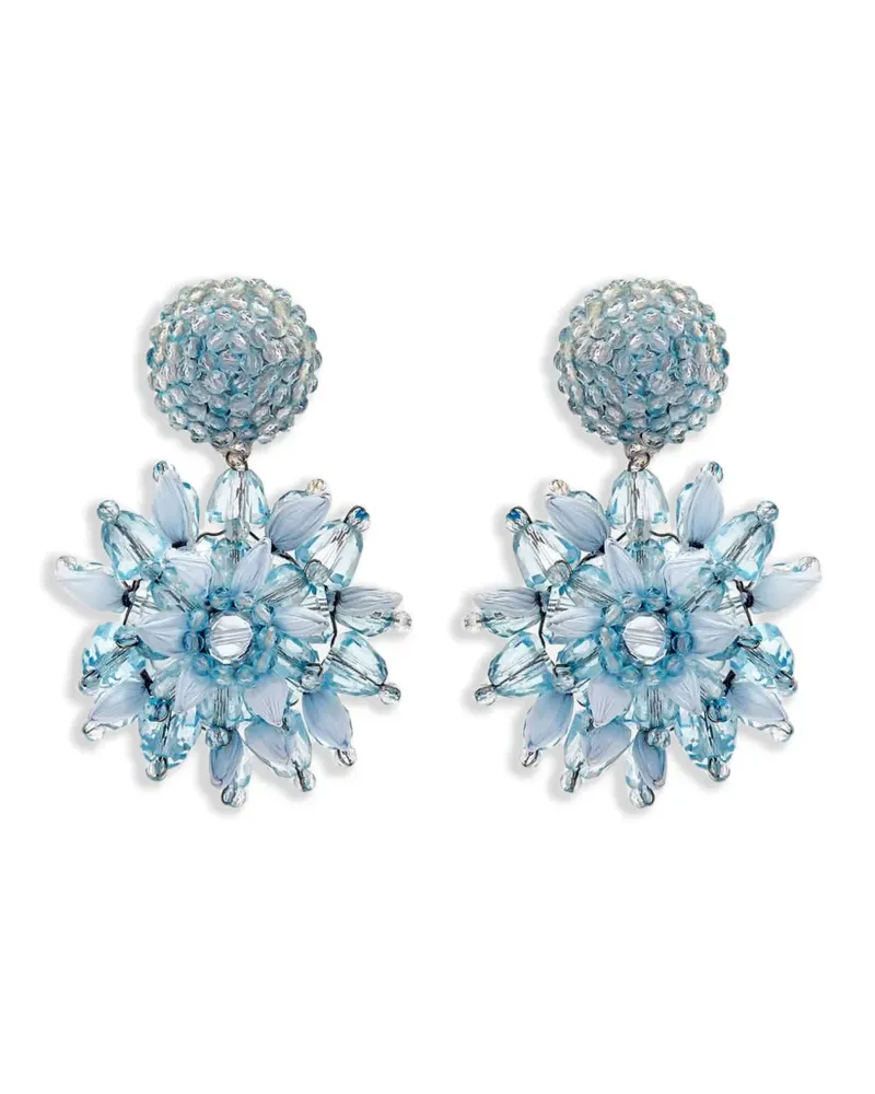 Oscar de la Renta Ring mit Blumendetail - Blau Blau