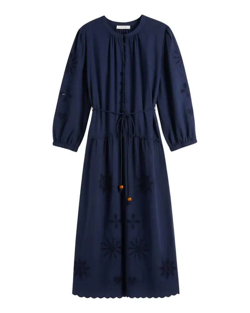 Chinti & Parker Midikleid mit Lochstickerei - Blau Blau