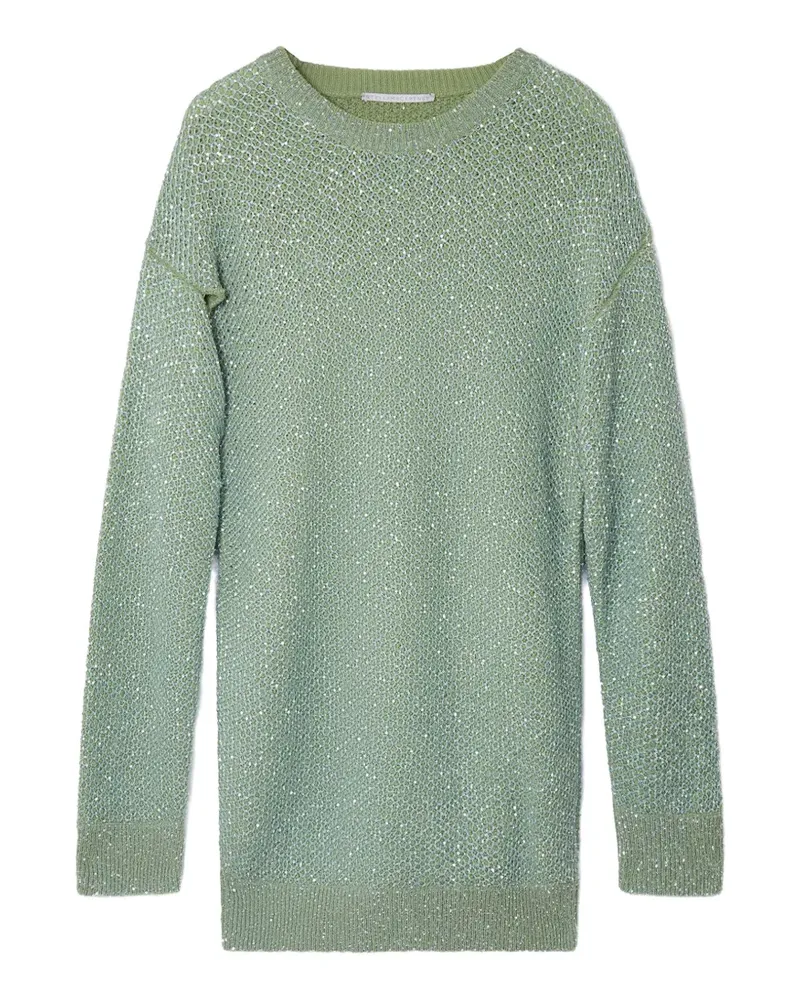Stella McCartney Gestricktes Cape-Kleid mit Pailletten - Grün Grün