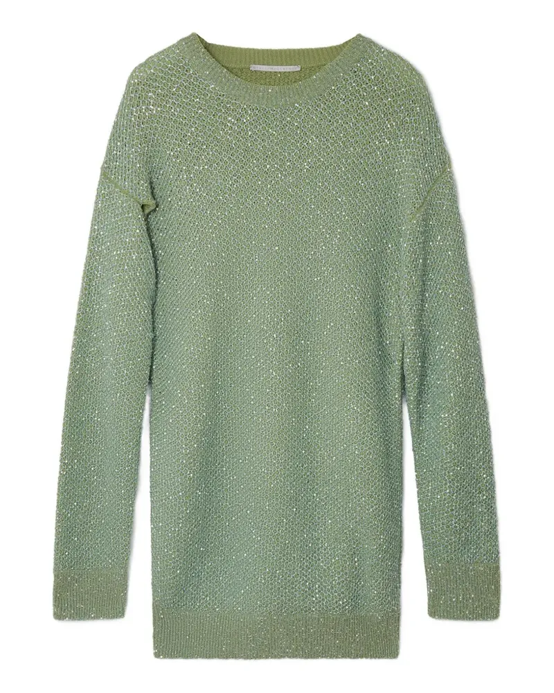 Stella McCartney Gestricktes Cape-Kleid mit Pailletten - Grün Grün