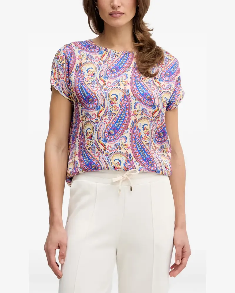MARC AUREL paisley-print short-sleeve blouse - Nude Nude
