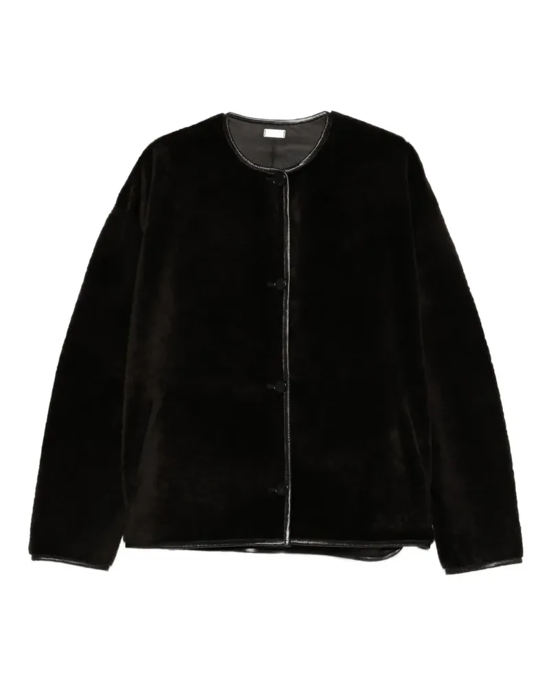 UTZON Jod Shearling-Jacke mit Knopfverschluss - Braun Braun